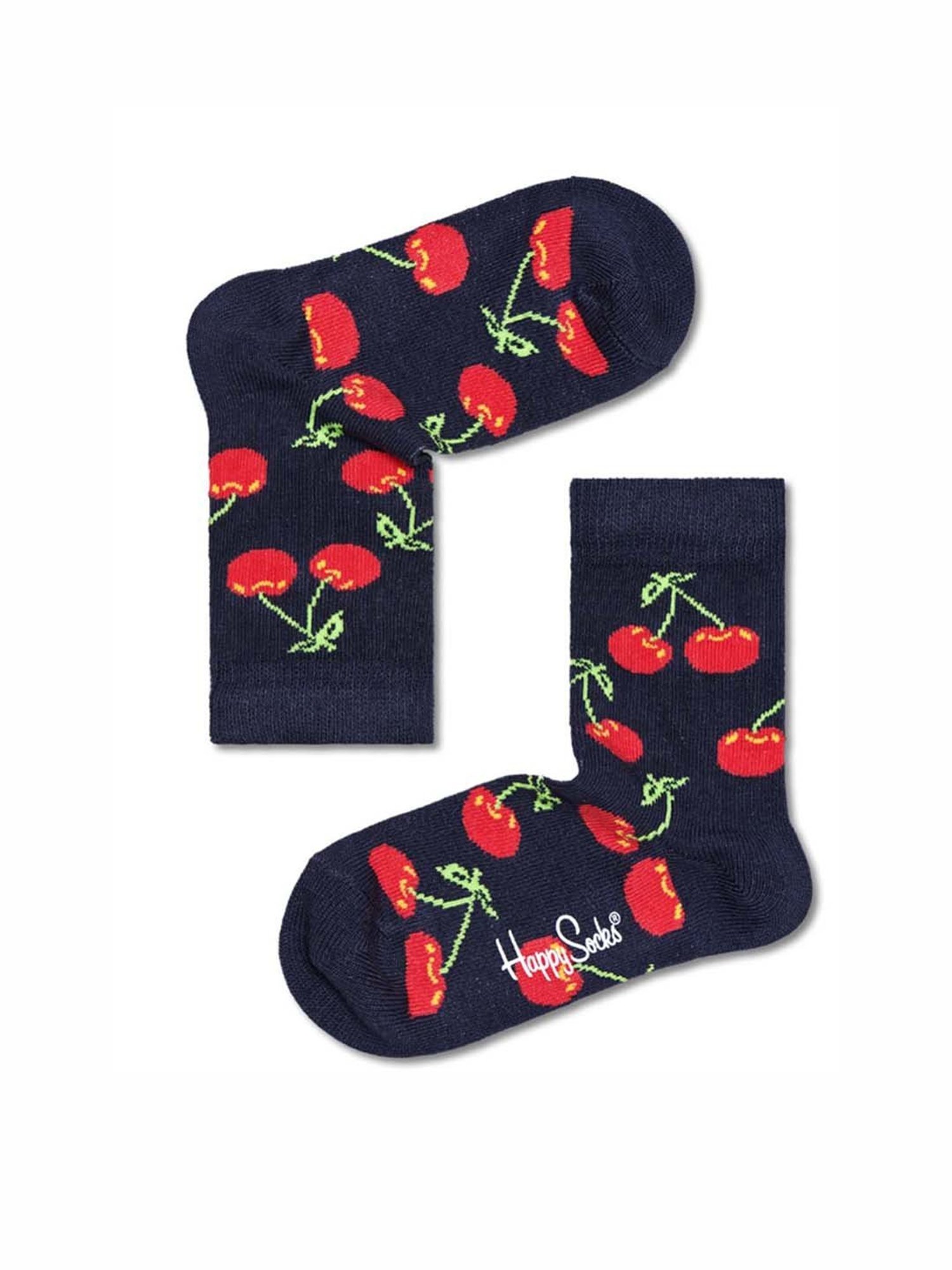 Happy Socks Kids Cherry Navy & Red Cotton Printed Socks (4-6Y)