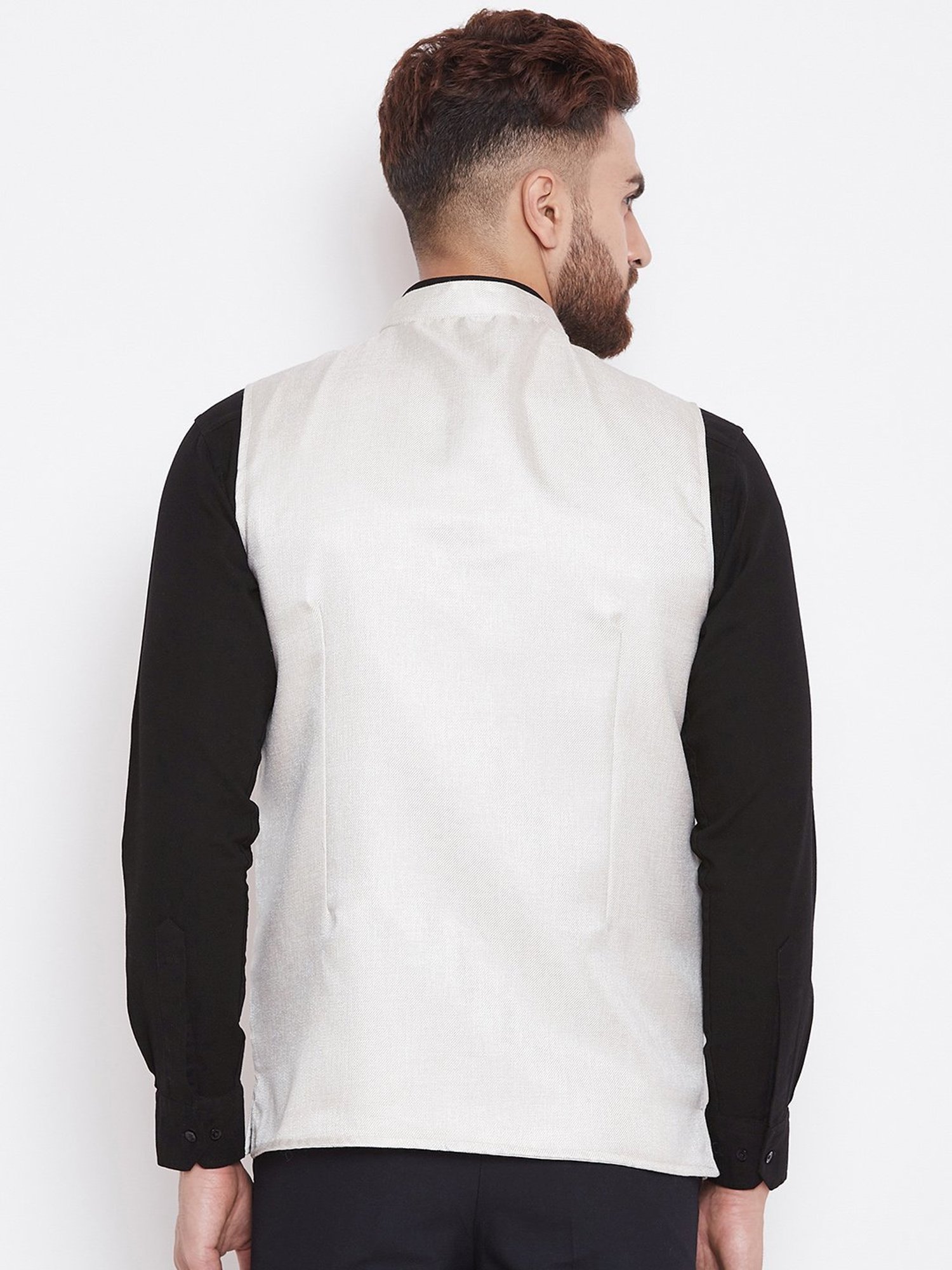 Even White Regular Fit Nehru Jacket