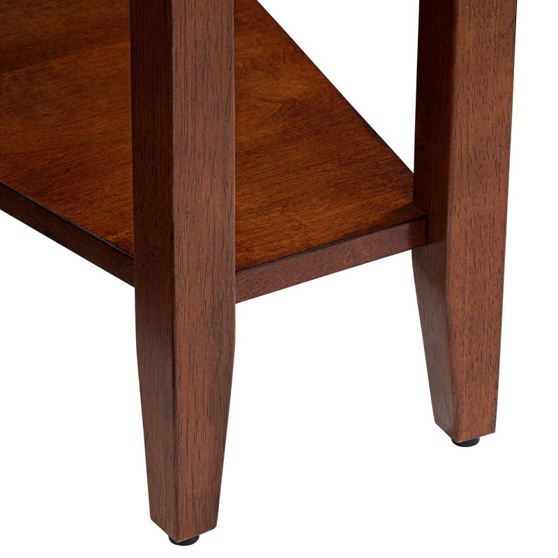 Elm Lane Bentley-II 16" Wide Cherry Wood Wedge Accent Table