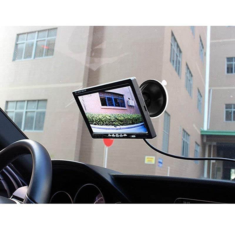 Quad Split Monitor 7 Inch HD Screen TFT LCD Video Displays for Home CCTV Surveillance Security System Windshield Style Parking Dashboard Monitor for Car Backup Camera