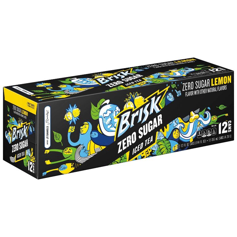 Brisk Zero Sugar Lemon Iced Tea - 12pk/12 fl oz Cans