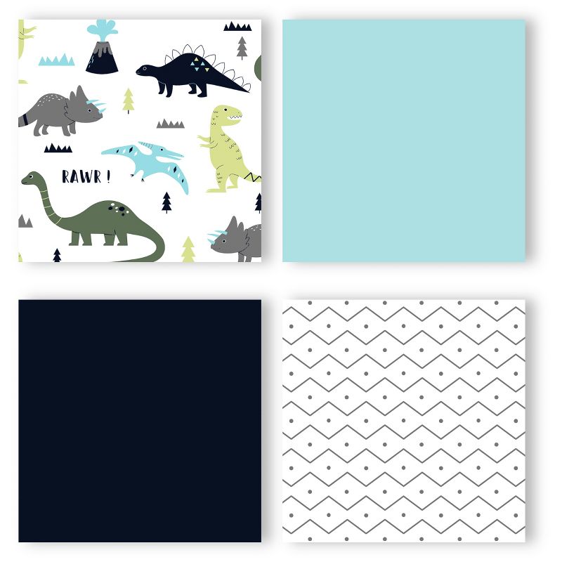 Blue & Green Mod Dinosaur Bedding Set (Toddler) - Sweet Jojo Designs
