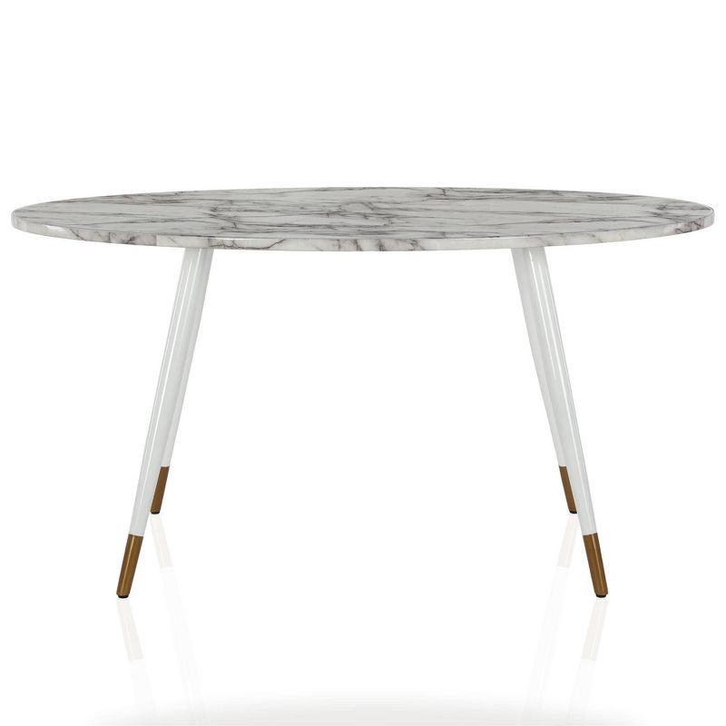 Amari Oval Faux Marble Dining Table White - CosmoLiving by Cosmopolitan