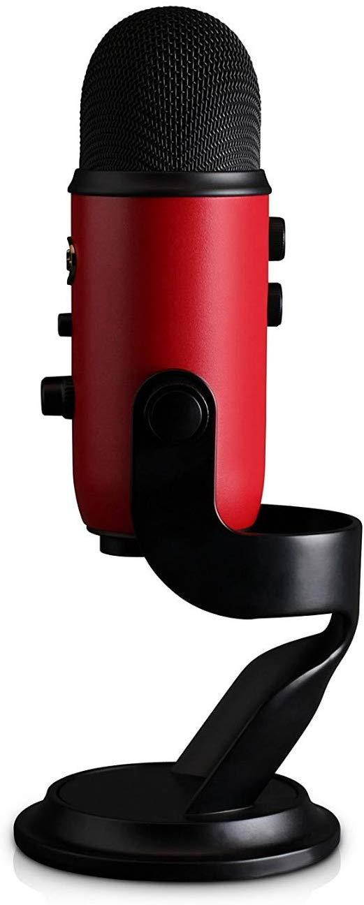 BLUE Microphones Yeti USB Microphone (Satin Red) with Knox Gear Pop Filter and 3.0 4 Port USB Hub Bundle