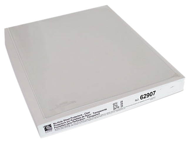 C-line 62907 No-Hole Sheet Protector, clear, 11 x 8 1/2