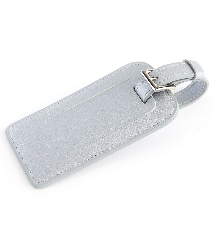 ROYCE New York Leather Luggage Tag with Silver Hardware