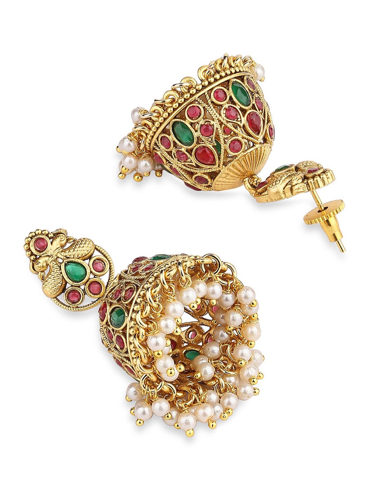 Fida Peacock Multi Jhumki Earrings