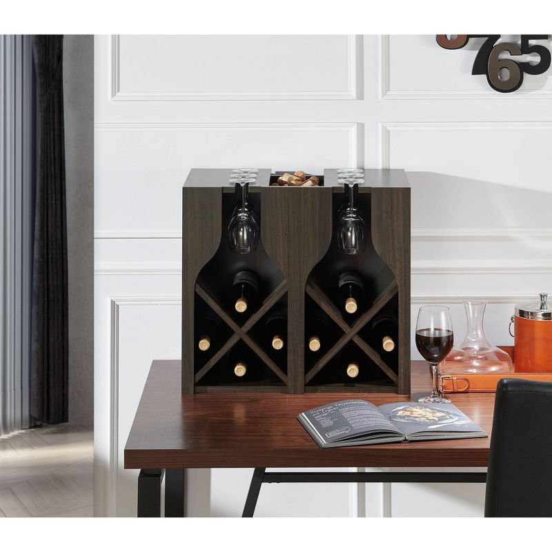 Ralswel Wall Mount Wine Rack Wenge - miBasics