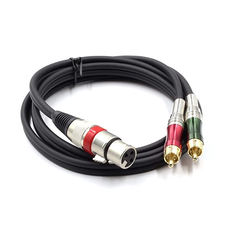 XLR Female to 2 x Phono RCA Plug Adapter Y Splitter Patch Cable XLR Female 3 Pin to Dual RCA Male Plug Stereo Audio Cable Connector15 M5FT