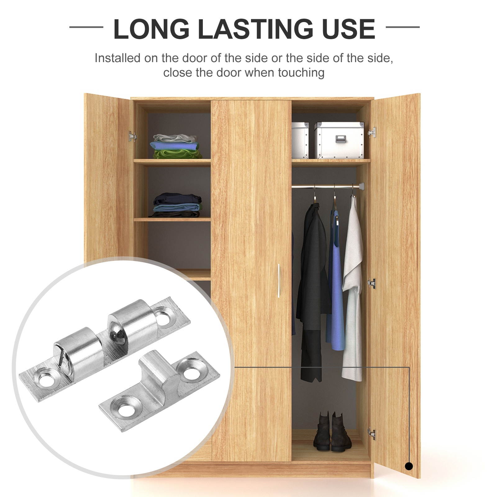 6pcs Goden Double Spring Ball Boat Door Stud Catch 70 Copper with 24pcs Screws