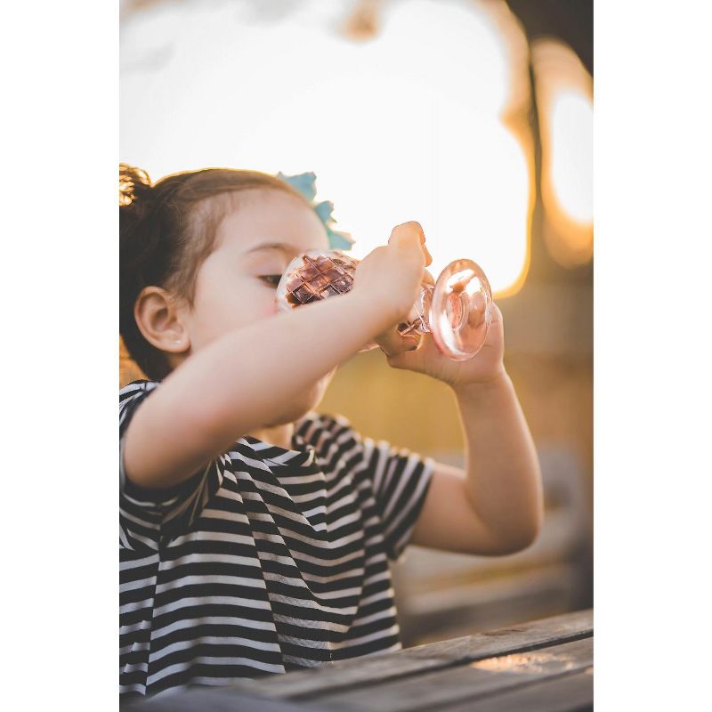 Amici Home Waffle Cone Glass Bowl, Pink, 6oz, Set of 3