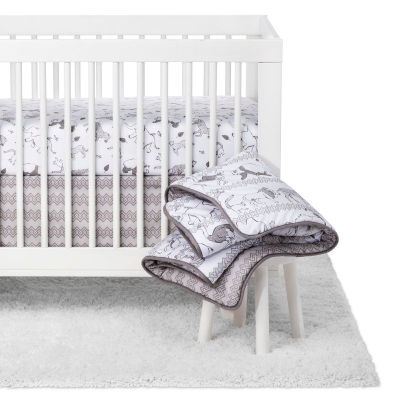 Trend Lab Waverly Baby 5pc Crib Bedding Set Congo Line - Gray