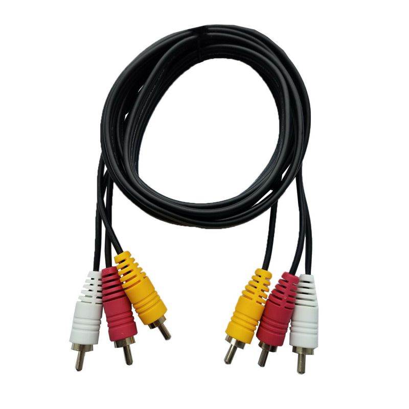 6 FT Premium 3 RCA Composite Male to Male Audio Video AV Cable VCR DVD Free Ship
