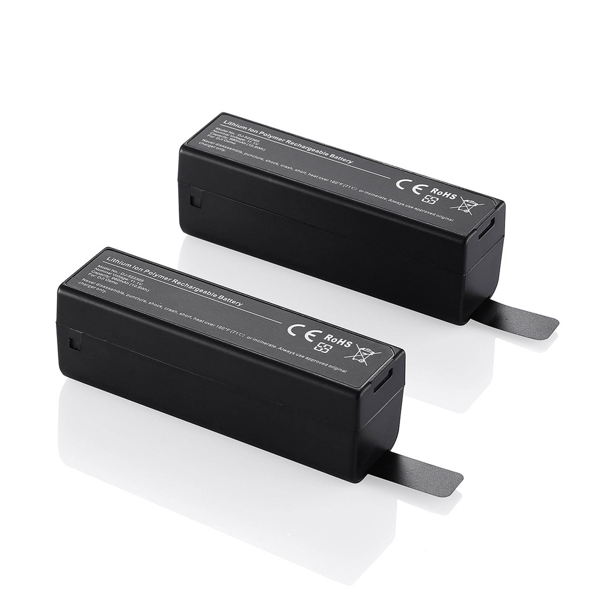 Powerextra 2 Pack 11.1V 980mAh Intelligent Li-Po Battery Pack For DJI Osmo, Osmo+ Handheld 4K Gimbal and OSMO Mobile - Compatible with Osmo Intelligent Battery Charger SOY015A-1260120