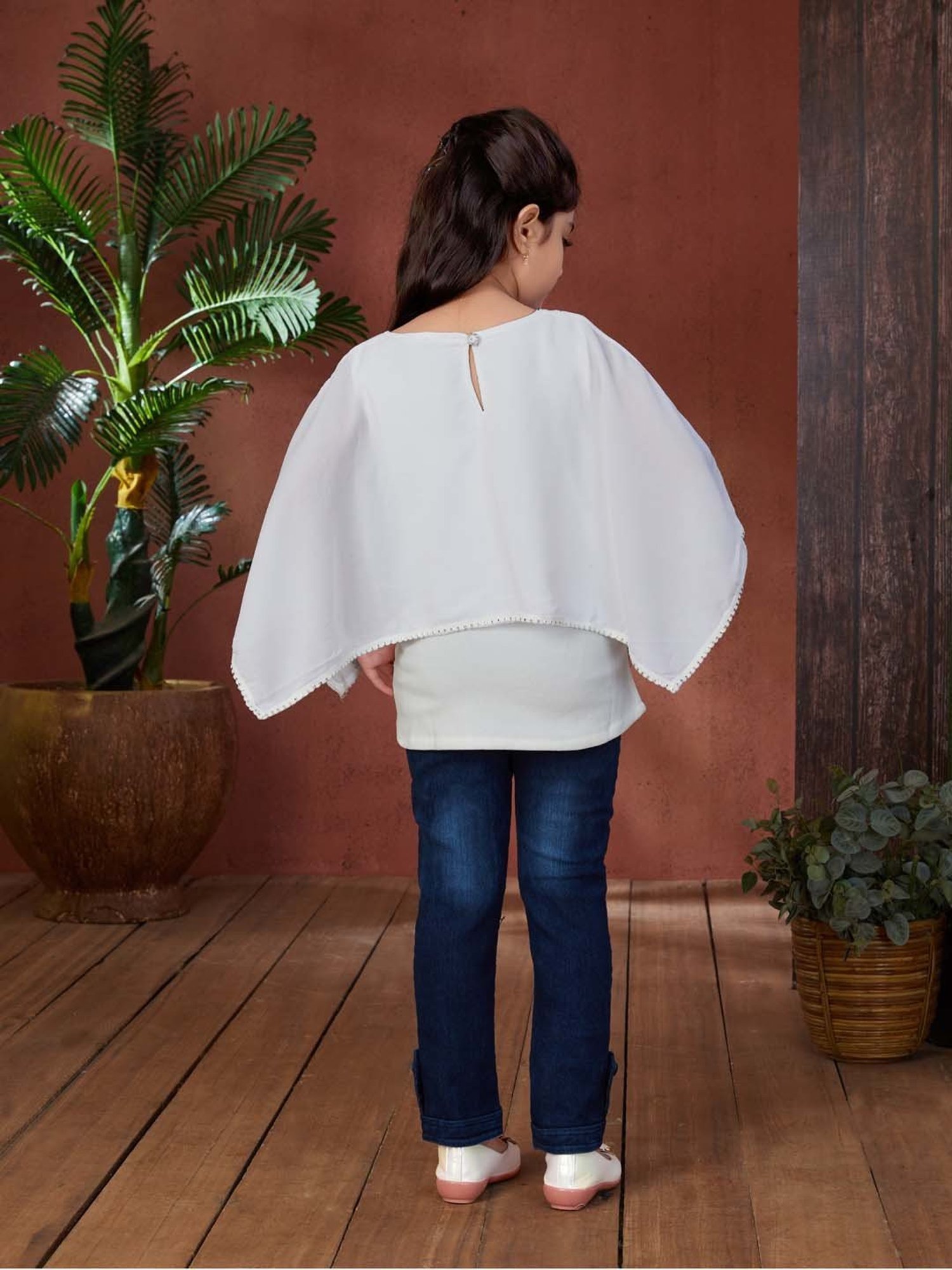 Peppermint Kids Peach Printed Top, Inner with Pants