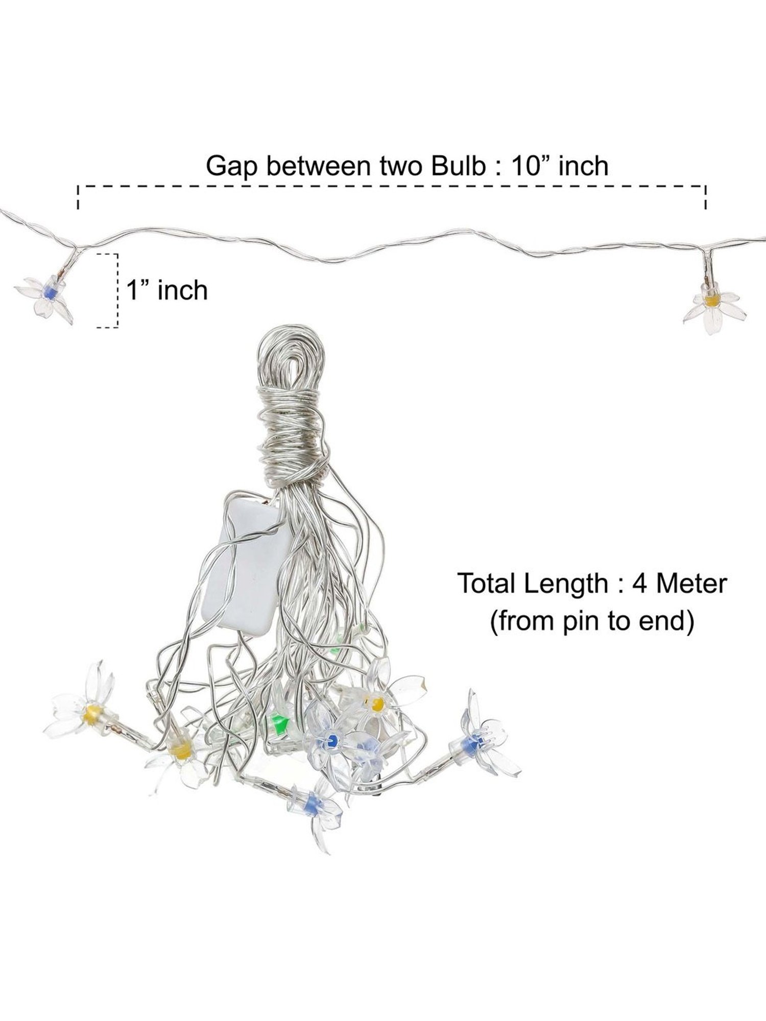 eCraftIndia Blossom Floral Steady, Blinking Color Changing LED Fairy String Lights
