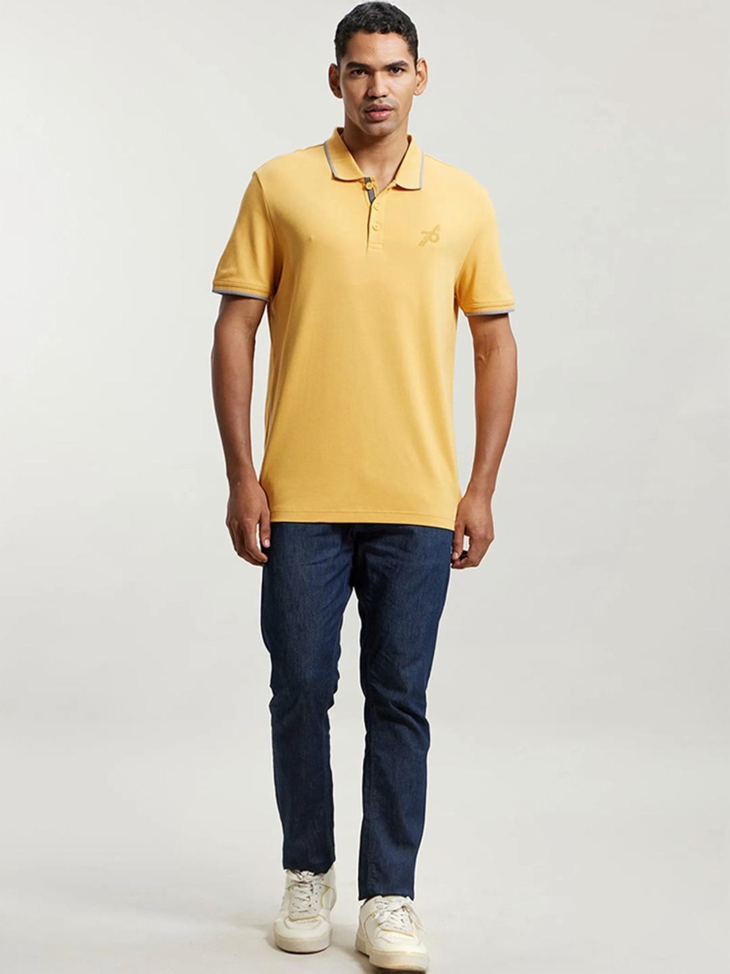 Jockey 3911 Burnt Gold Super Combed Cotton Rich Half Sleeves Polo T-Shirt (Logo Design May Vary)