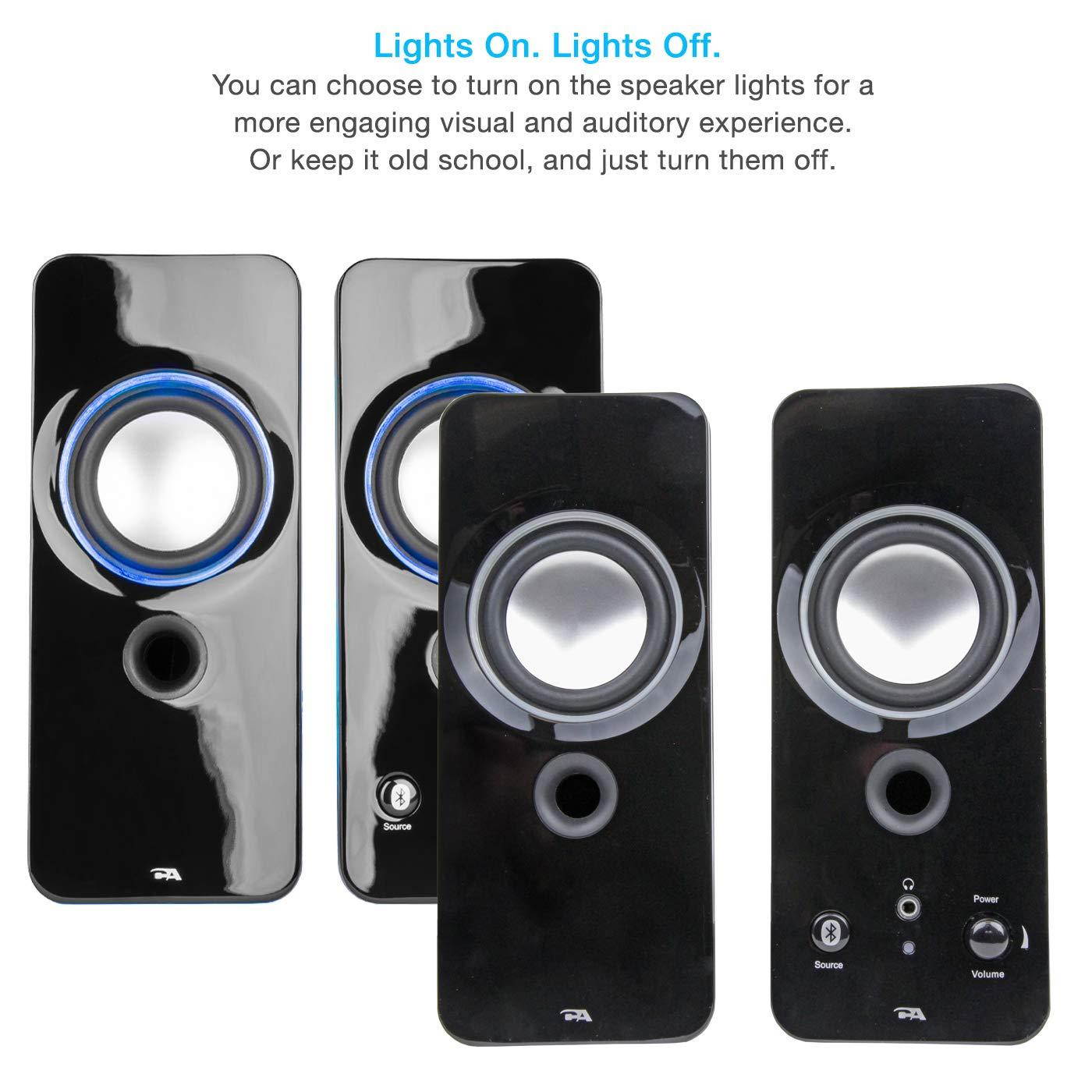 Cyber Acoustics 2.0 Color Changing Desktop Speaker System with Bluetooth Home Audio for Laptop, PC Computer, Tablet, and Smartphones (CA-SP29BT)