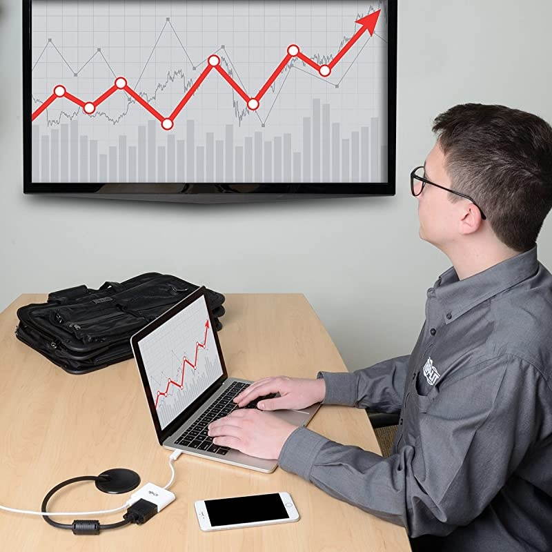 Lite USB C to VGA Video Adapter Converter 1080p w USBC PD Charging Port USB Type C Thunderbolt 3 Compatible USB TypeC 6in U44406NVC