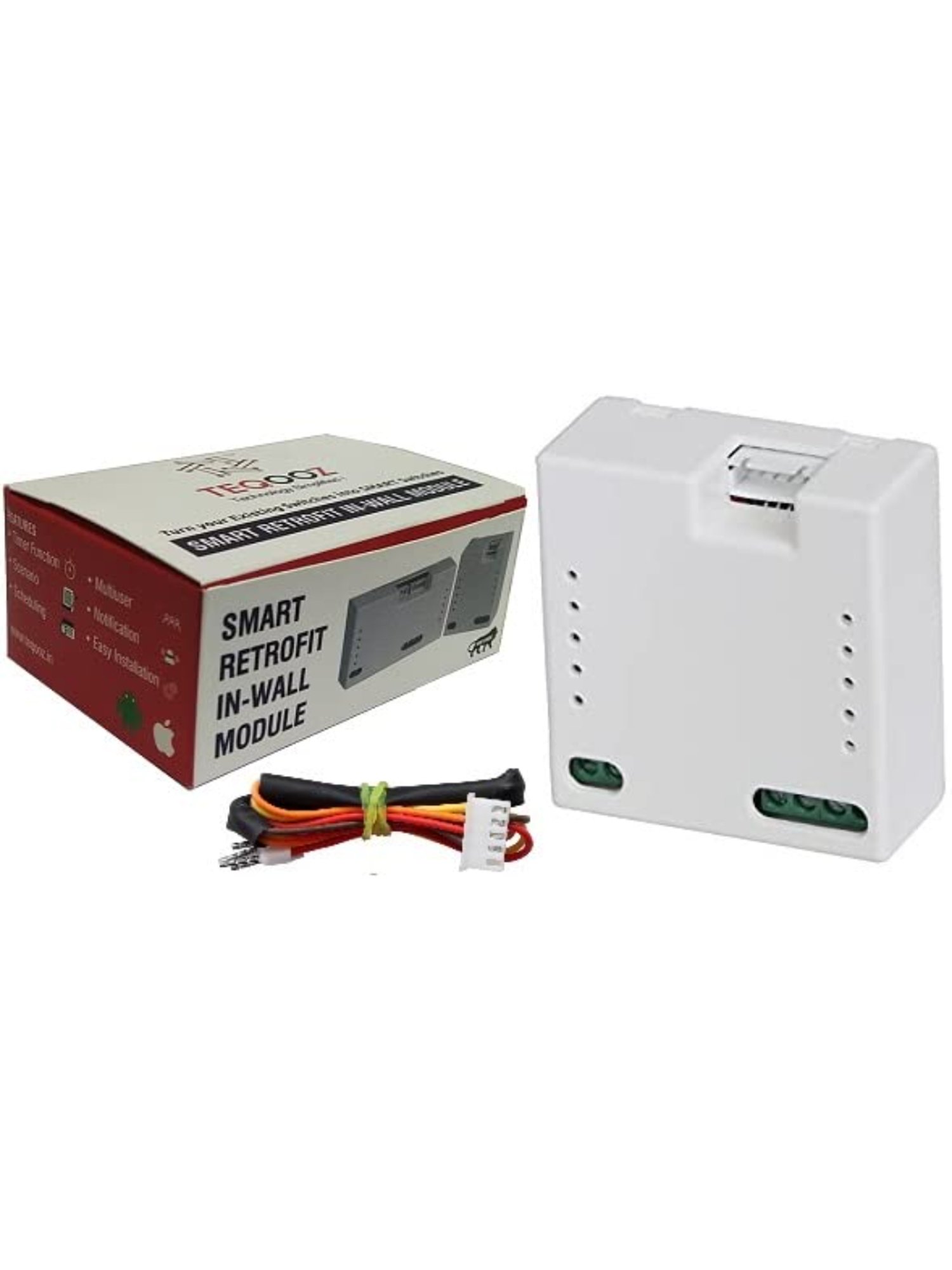 Teqooz WiFi 4 Node Smart Switch 6 Amp Each Retrofit (in-Wall) (White)