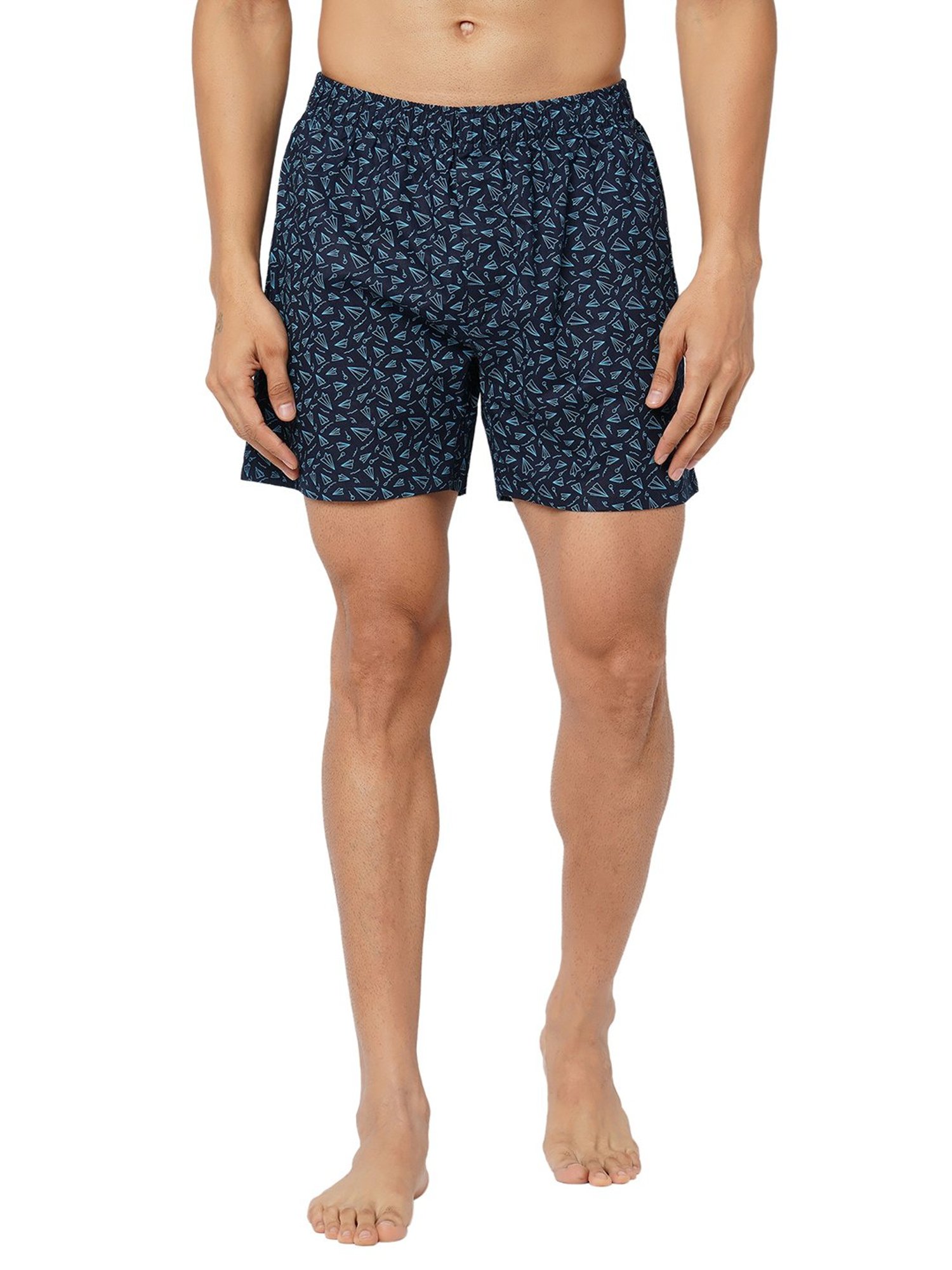 Fitz Navy Printed Cotton Boxers