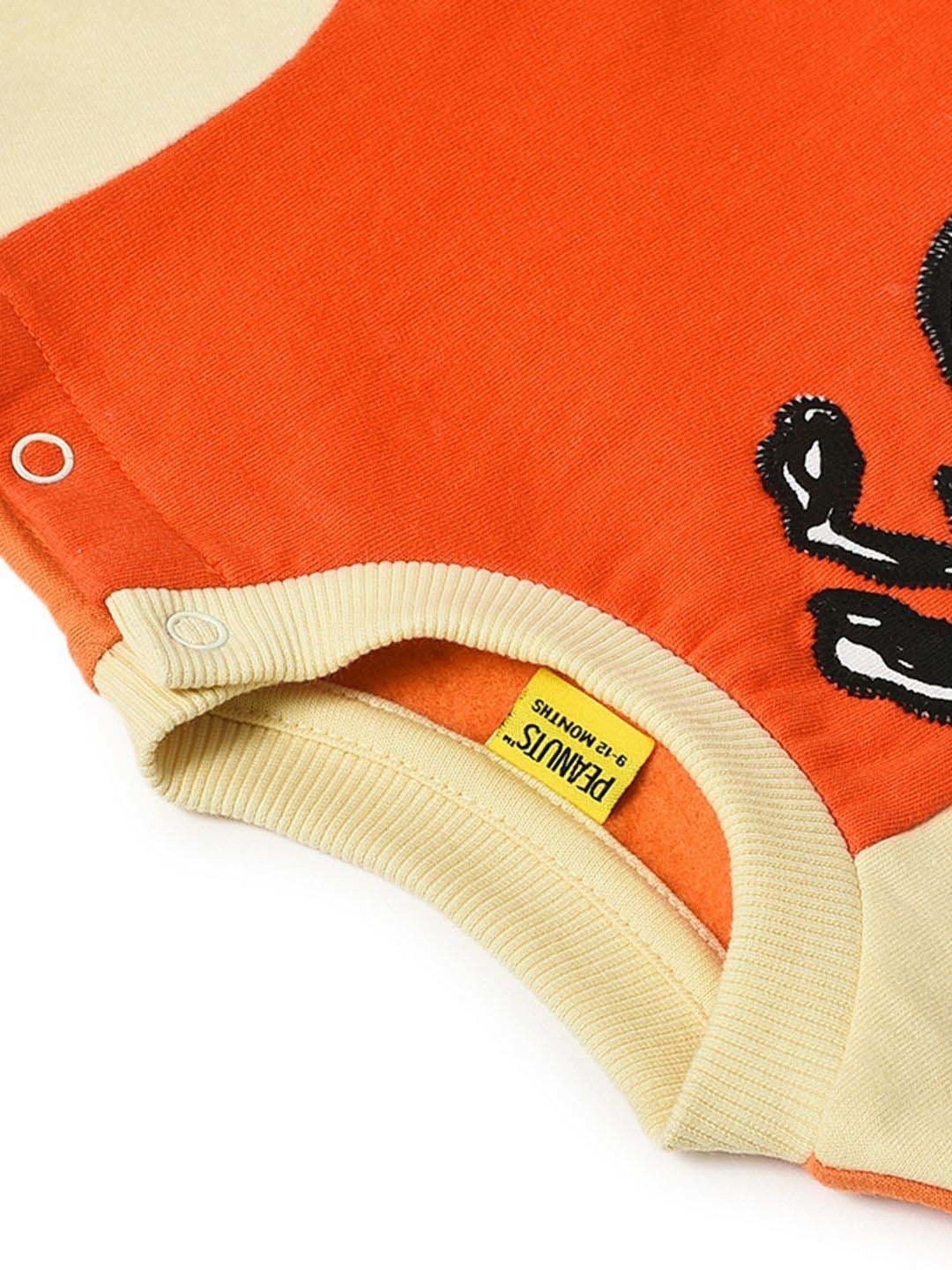 MiArcus Kids Cream & Orange Cotton Color Block Full Sleeves Sweatshirt