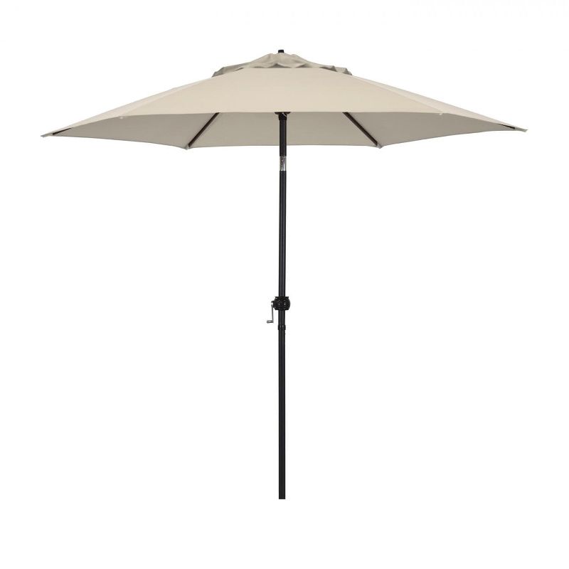Astella  9 Ft. Aluminum Push Tilt Patio Umbrella W/ Crank Lift - Black Frame / Polyester Antique Beige Canopy ECO906D709-P22