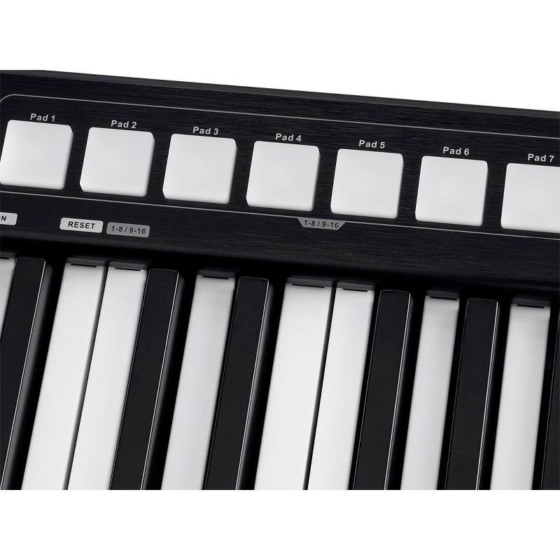 Monoprice SRK37 37-Key USB MIDI Keyboard Controller with 8 Velocity-Sensitive RGB Pads and 8 Assignable Knobs, 5 MMC Buttons - Stage Right Series
