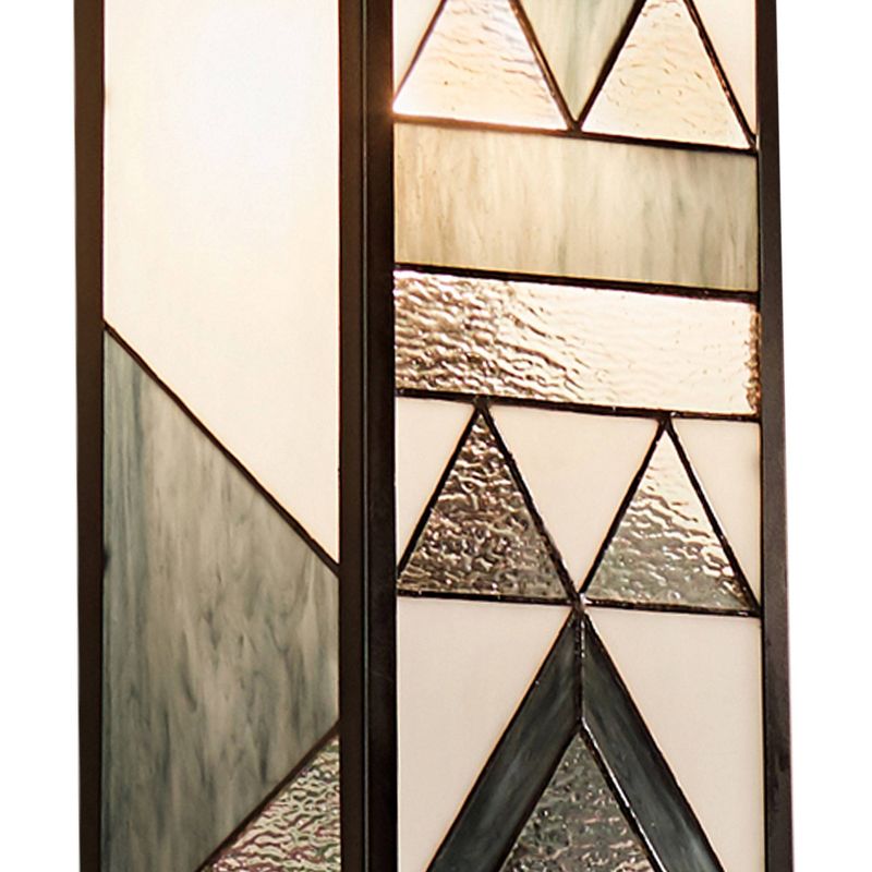 16.25" Stained Glass 1-Light Rectangular Geometric Outdoor Light Wall Sconce - River of Goods