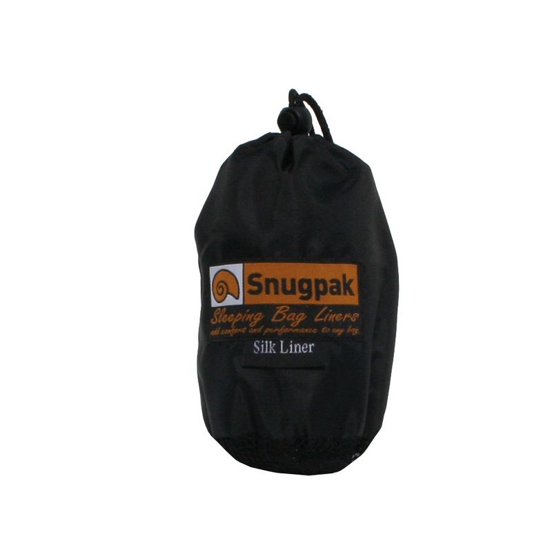 Snugpak Silk Sleeping Bag Liner with Stuff Sack, Heat Management for Hot or Cold Climates, Black