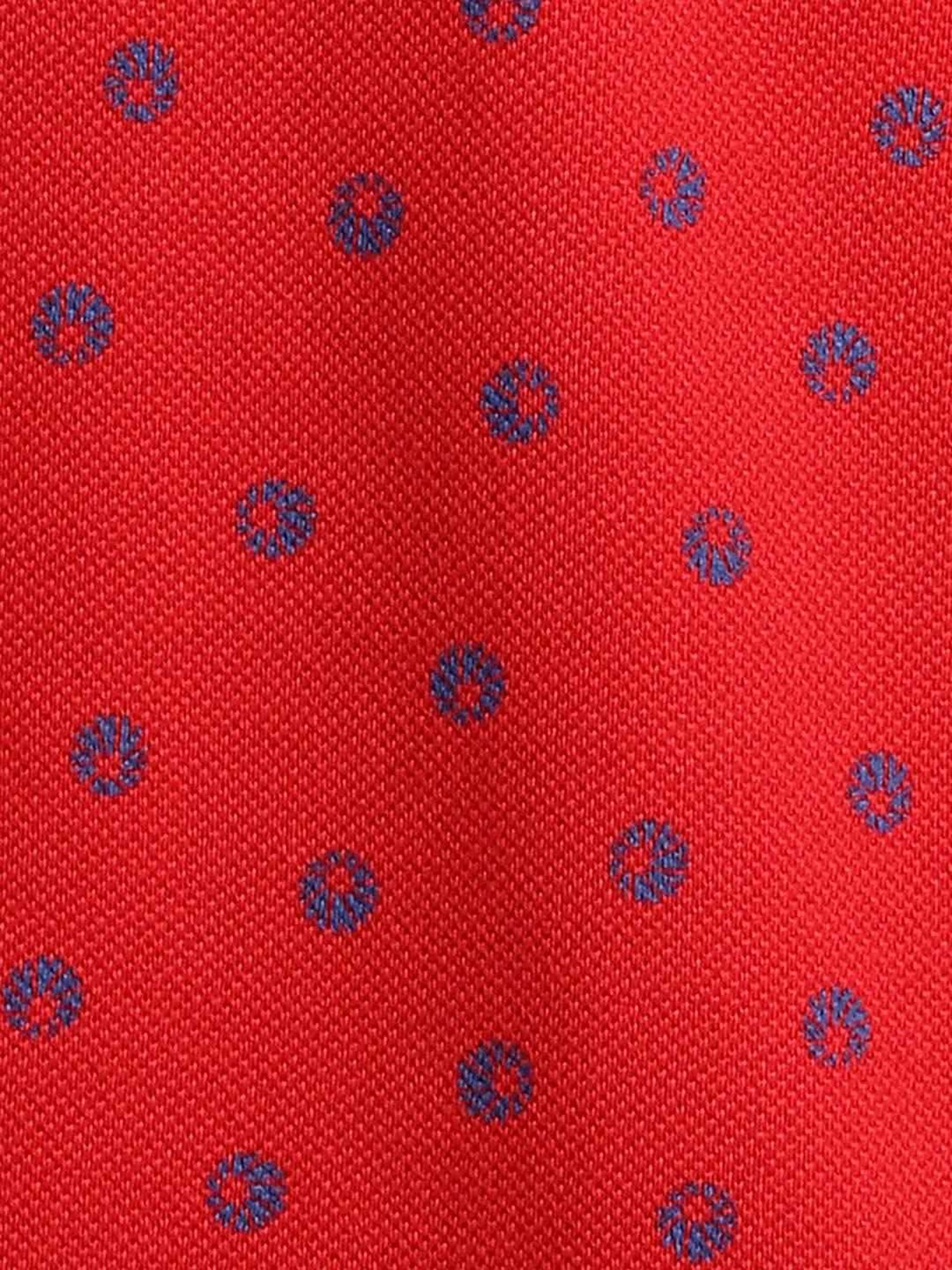 ColorPlus Red Cotton Tailored Fit Printed Polo T-Shirt