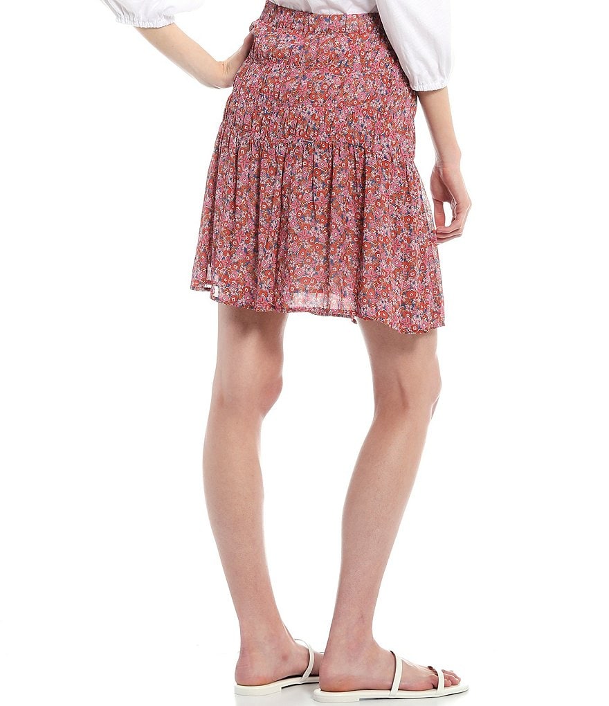 A Loves A Ruffle Hem Embroidered Mini Skirt