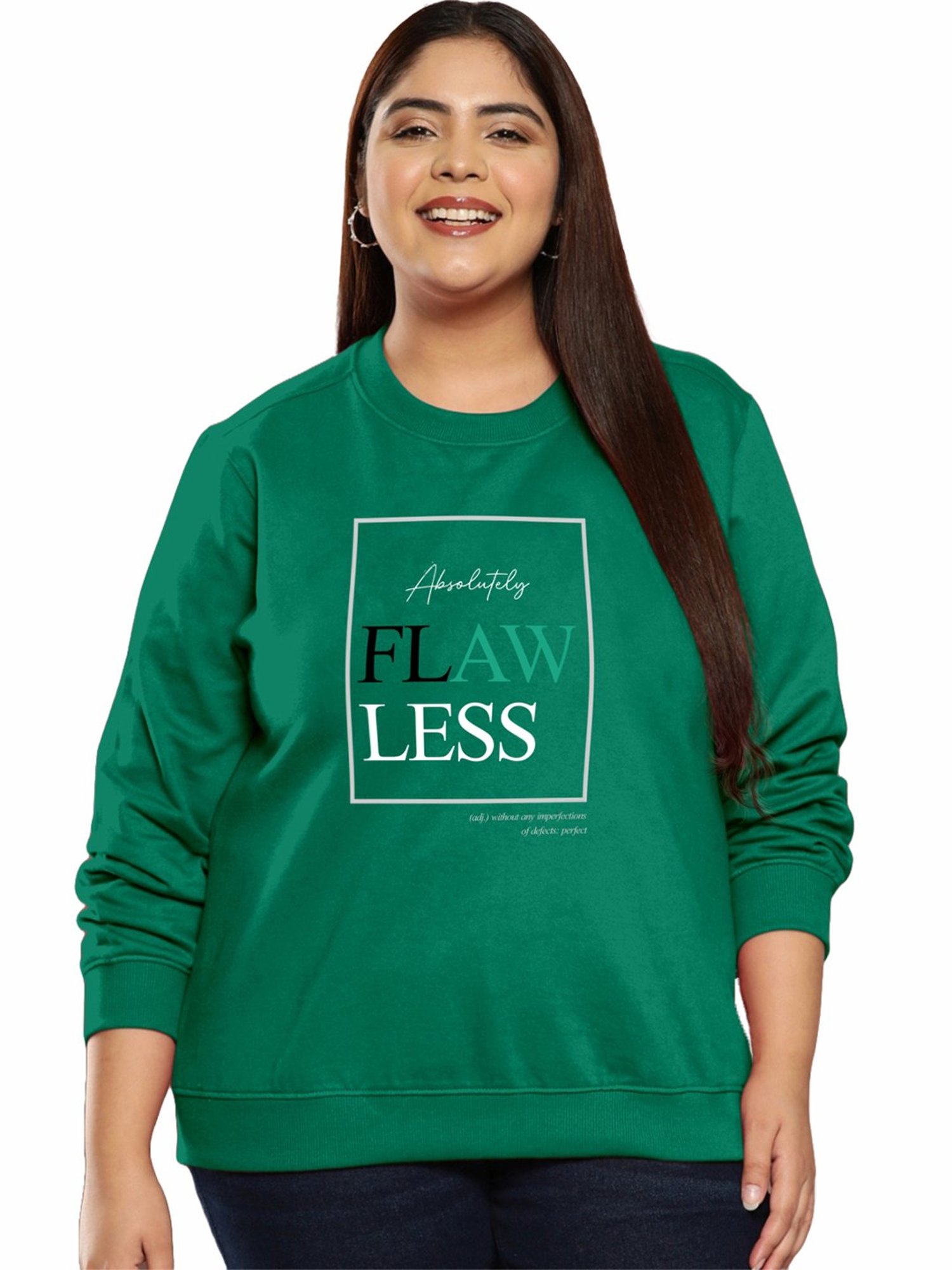 TAB91 Bottle Green Graphic Print Sweatshirt
