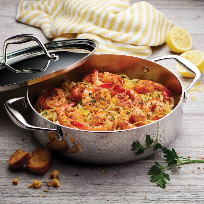 Tramontina Gourmet Tri-Ply Clad 3qt Braiser with Lid Silver