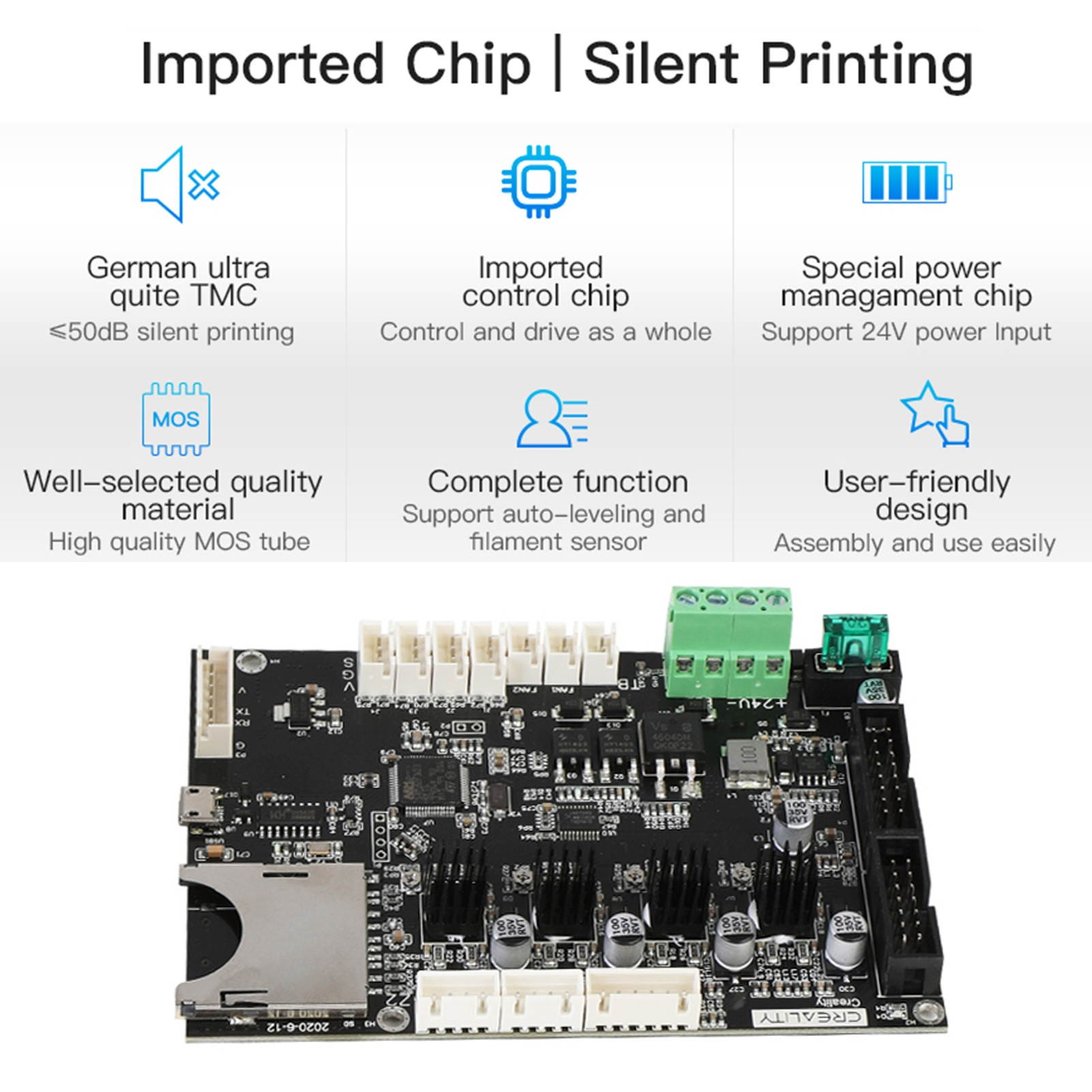 Creality 3D Base Control Board Mother Board Silent Mainboard for CR-6 SE DIY Self Assembly 3D Desktop Printer Kit Upgrade Supplies