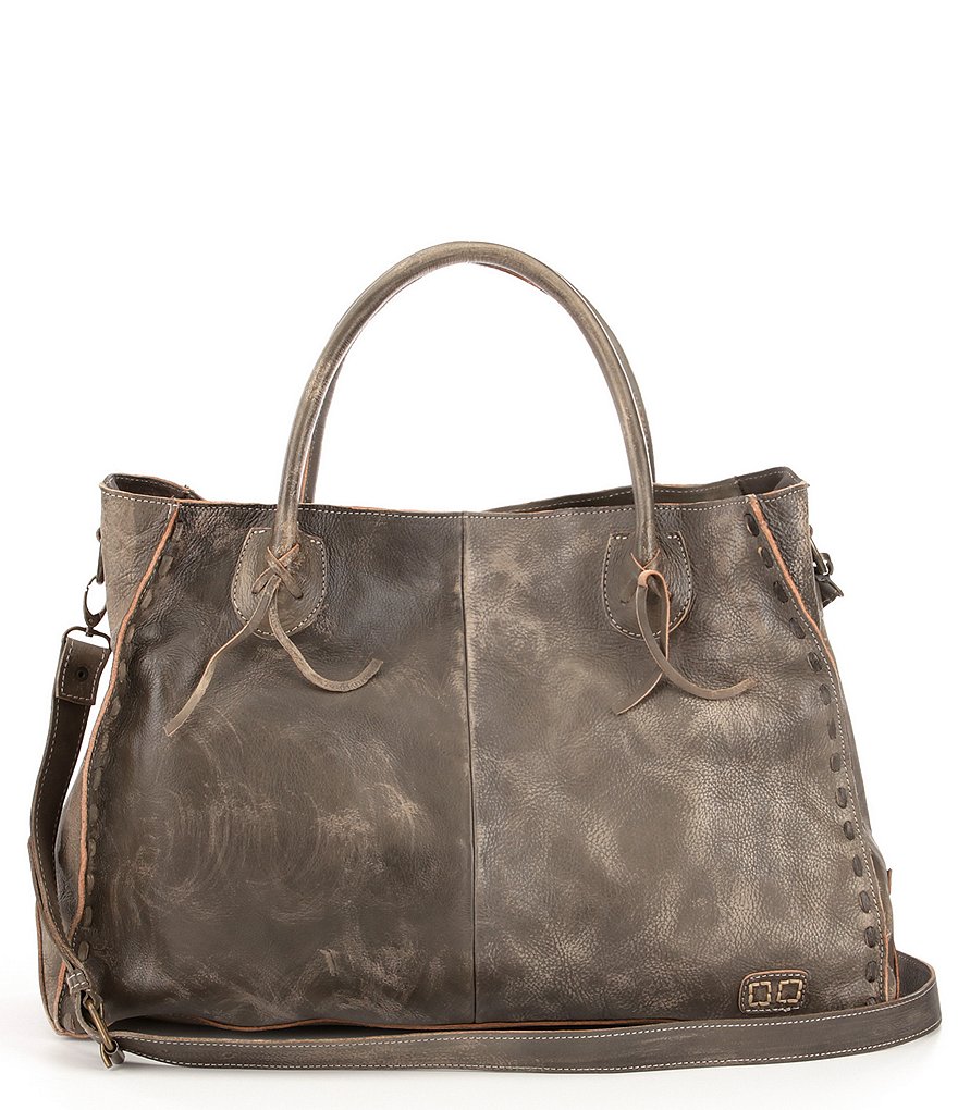 Bed Stu Rockaway Stitch-Detail Distressed Satchel Bag