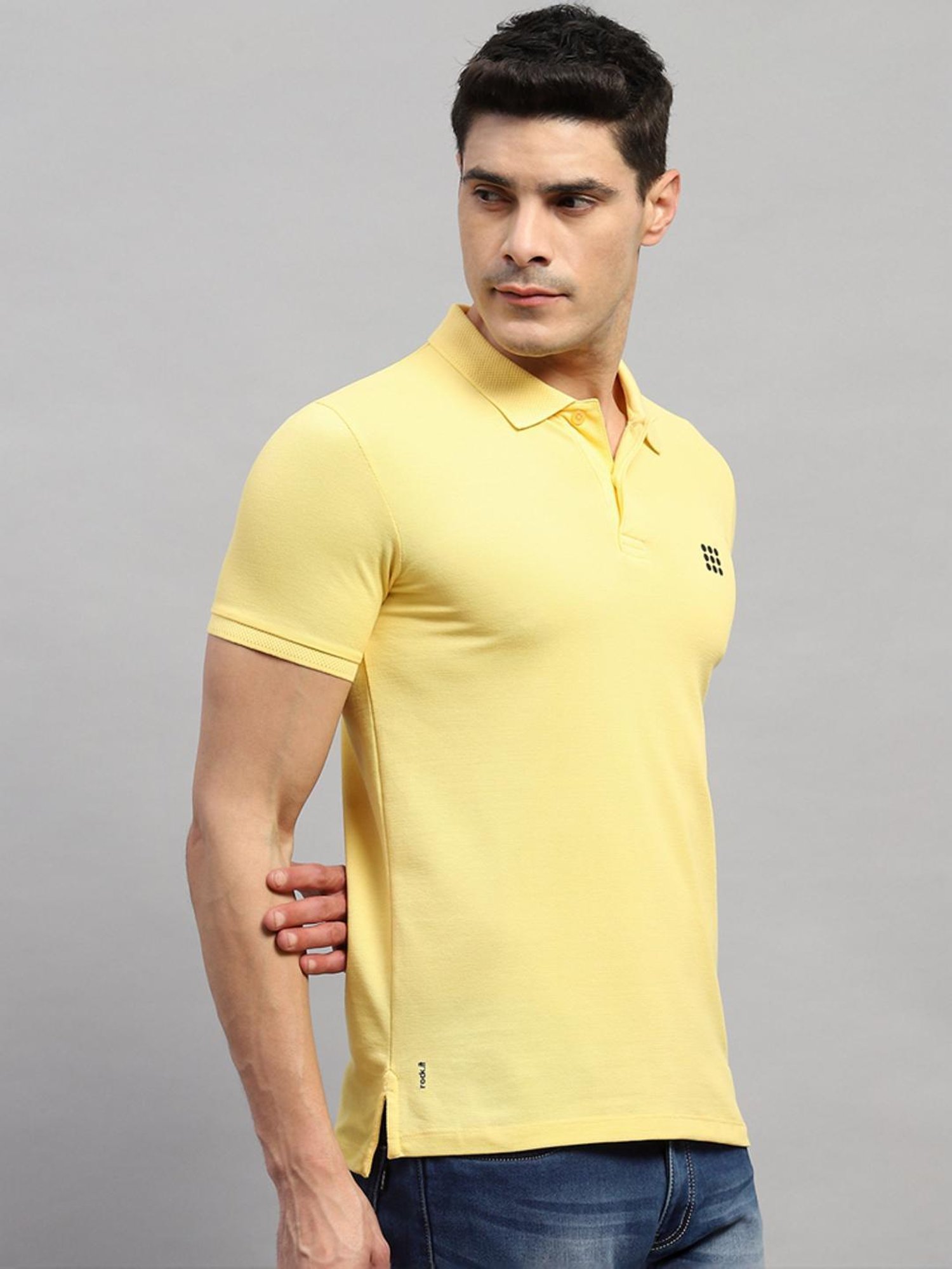 Rock.it Yellow Regular Fit Polo T-Shirt