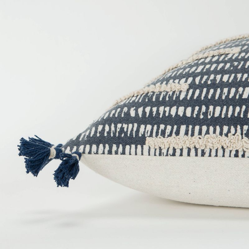 20"x20" Irregular Geometric Striped Polyester Filled Pillow Navy - Donny Osmond Home