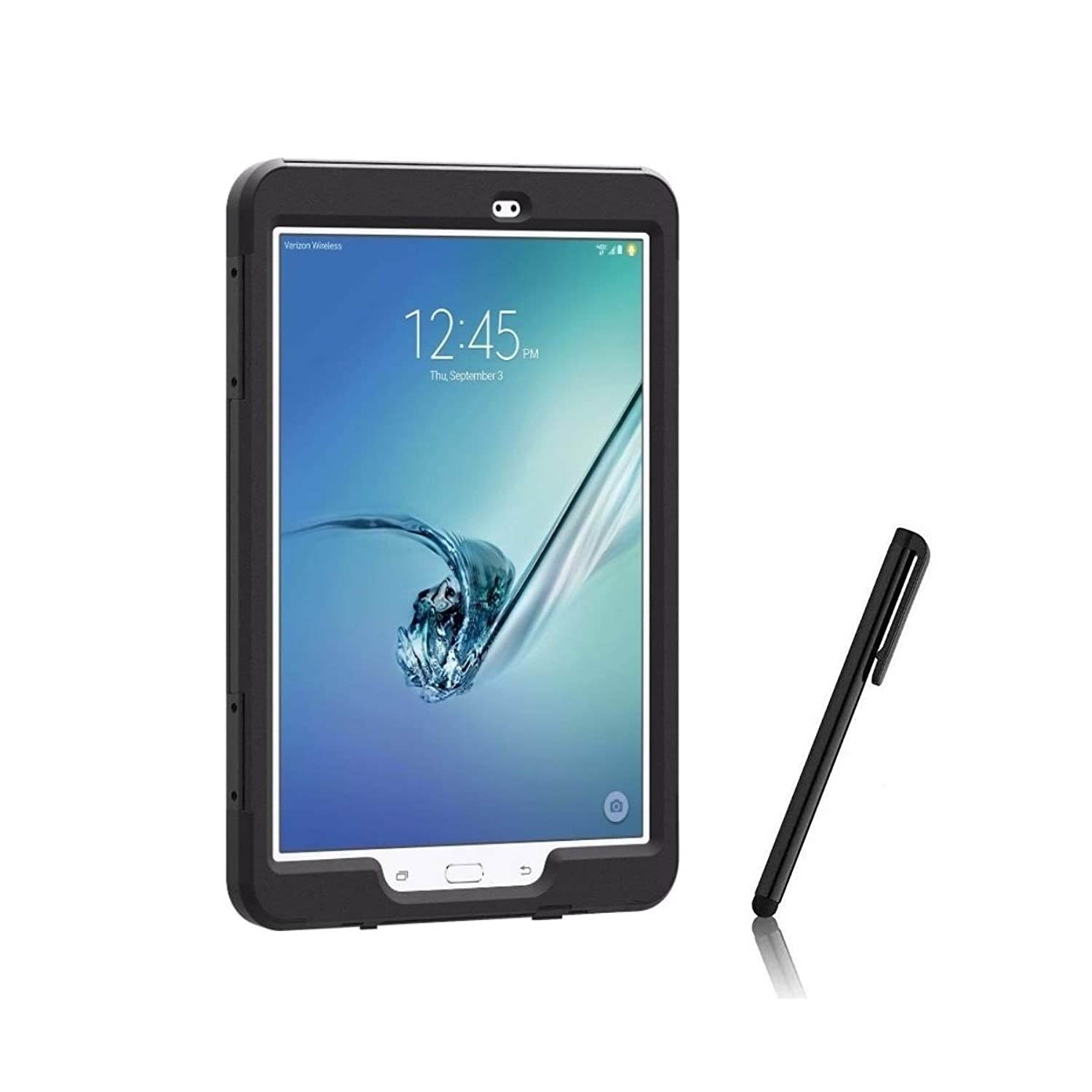 Verizon Rugged Case and Stylus Pen Bundle for Samsung Galaxy Tab E, 9.6 inchTablet - Black