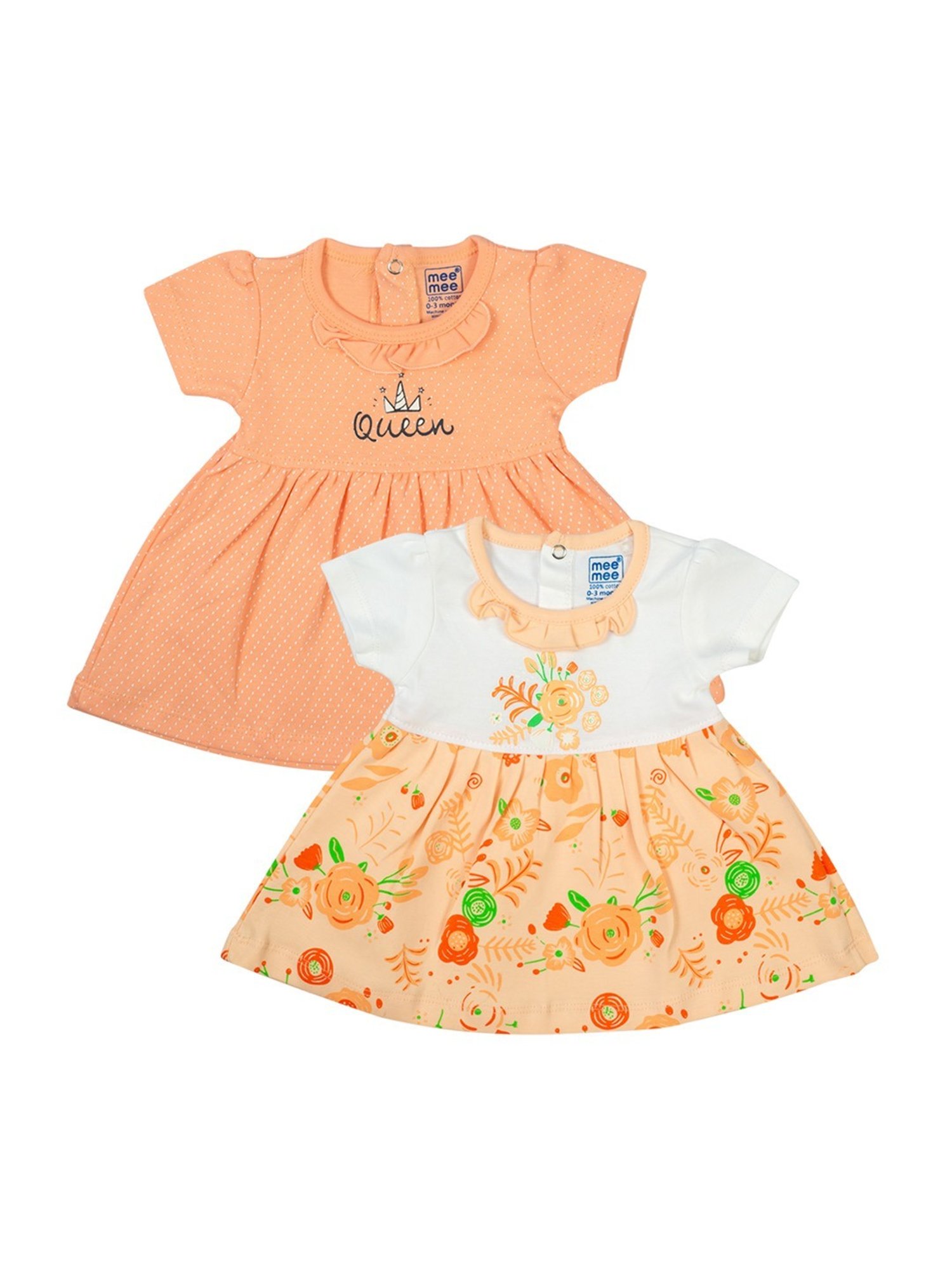 Mee Mee Kids Multicolor Cotton Printed Dress (Pack of 2)