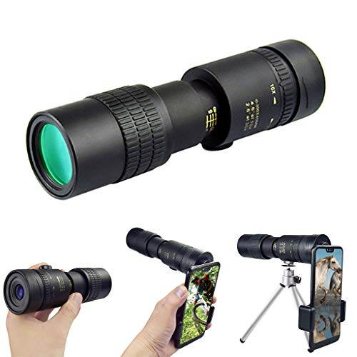 4K 10-300X40mm Super Telephoto Zoom Monocular Telescope Portable, Remi-Isle with BAK4 Prism Lens,Tripod,for Travel Bird Watching Hunting Hiking Boating Camping etc (Telescope + Tripod + Clip)