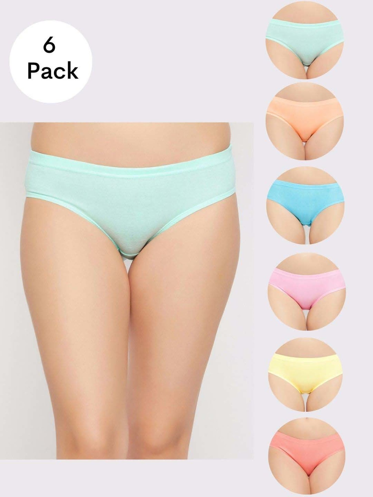Secrets By ZeroKaata Assorted Cotton Hipster Panties - Pack Of 6