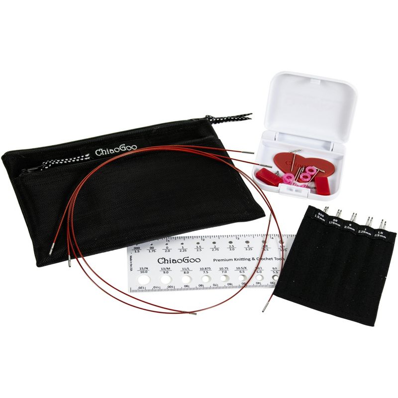 ChiaoGoo TWIST Red Lace Intchg Knitting Needle 4" Tip Set-Mini