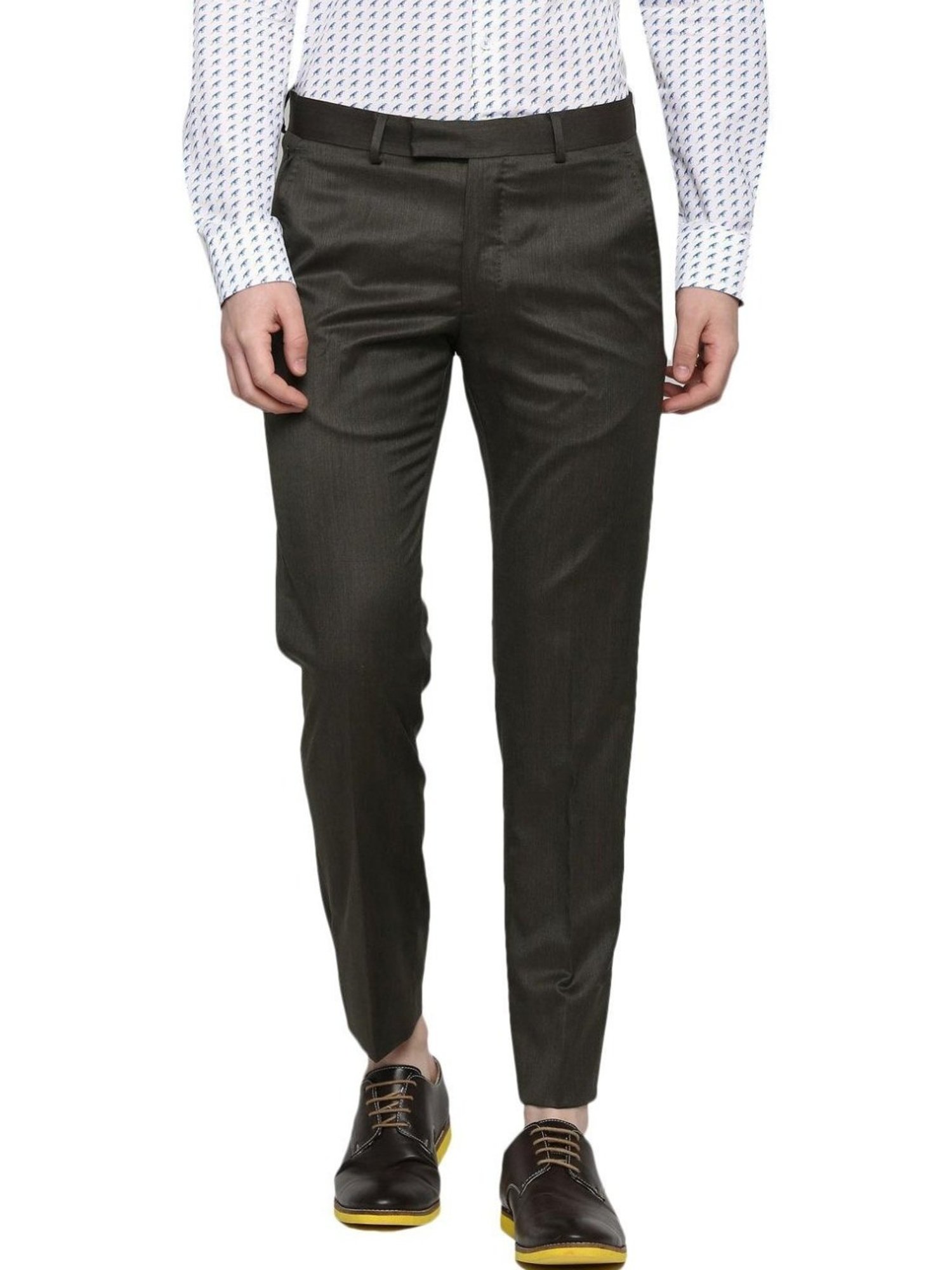 Simon Carter London Black Slim Fit Flat Front Trousers