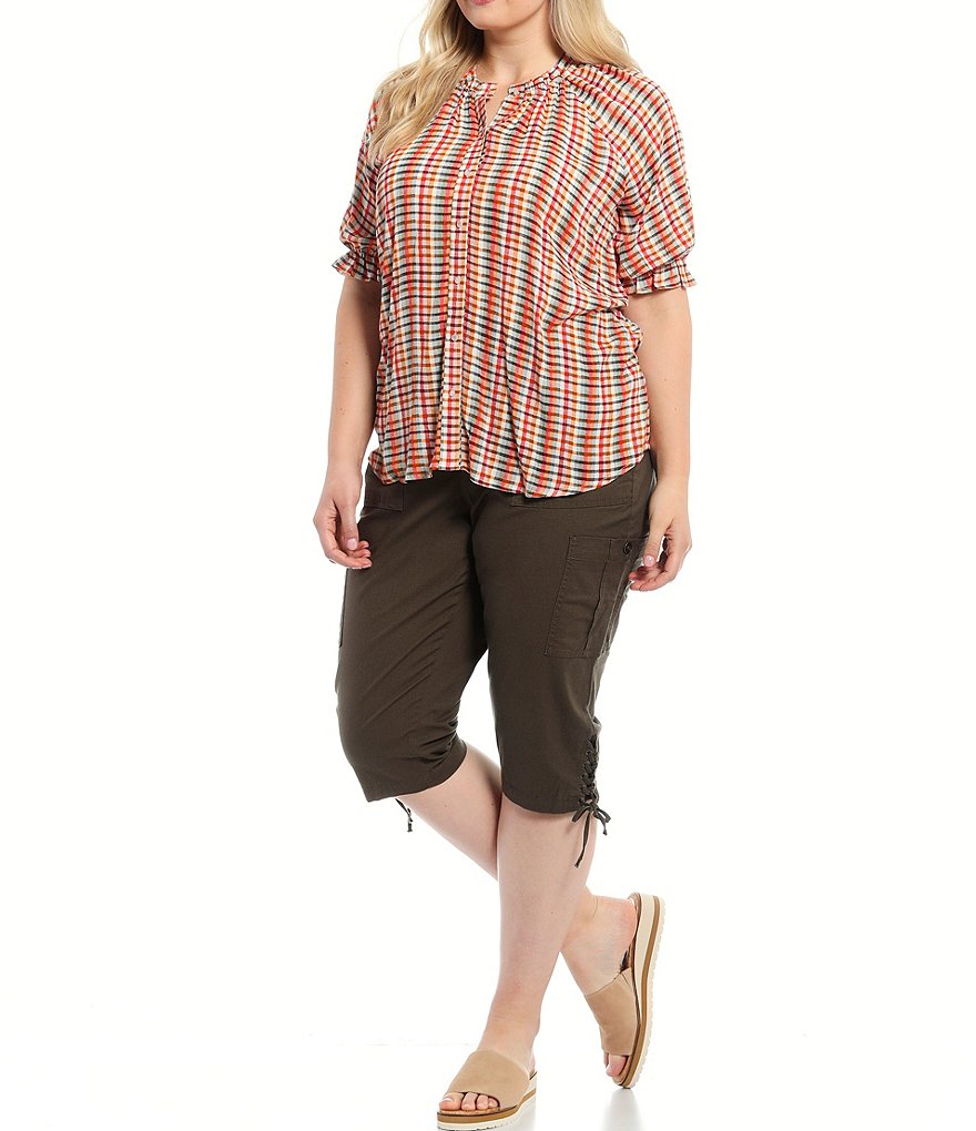 Code Bleu Plus Size Cropped Cargo Pants
