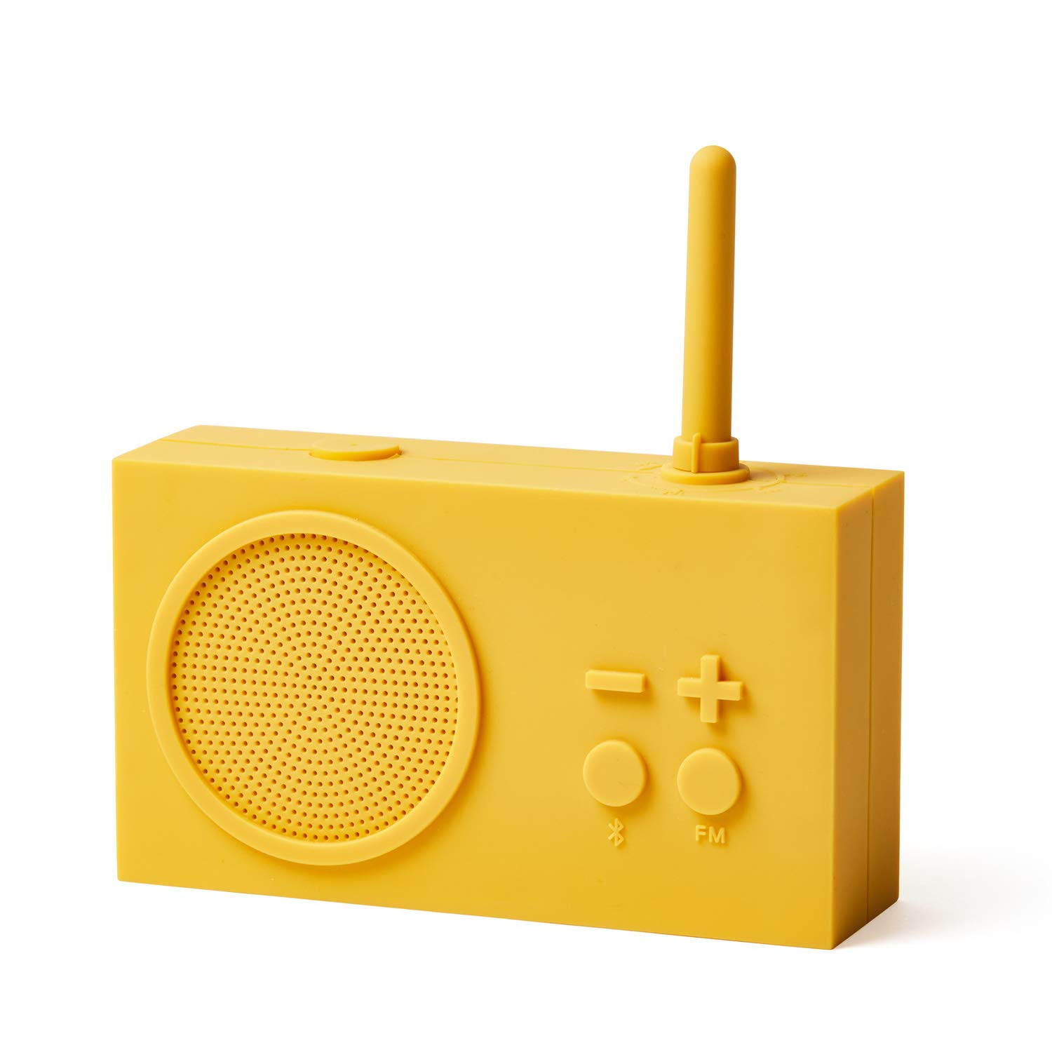 Lexon Tykho 3 FM Radio, Bluetooth Speaker, 5W, Splash Proof IPX4, Autonomy 20 Hours, Silicone Rubber Case - Yellow