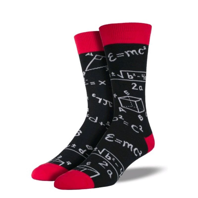 Novelty Socks Math Black Crew Arithmetic School Socksmith  -  Socks
