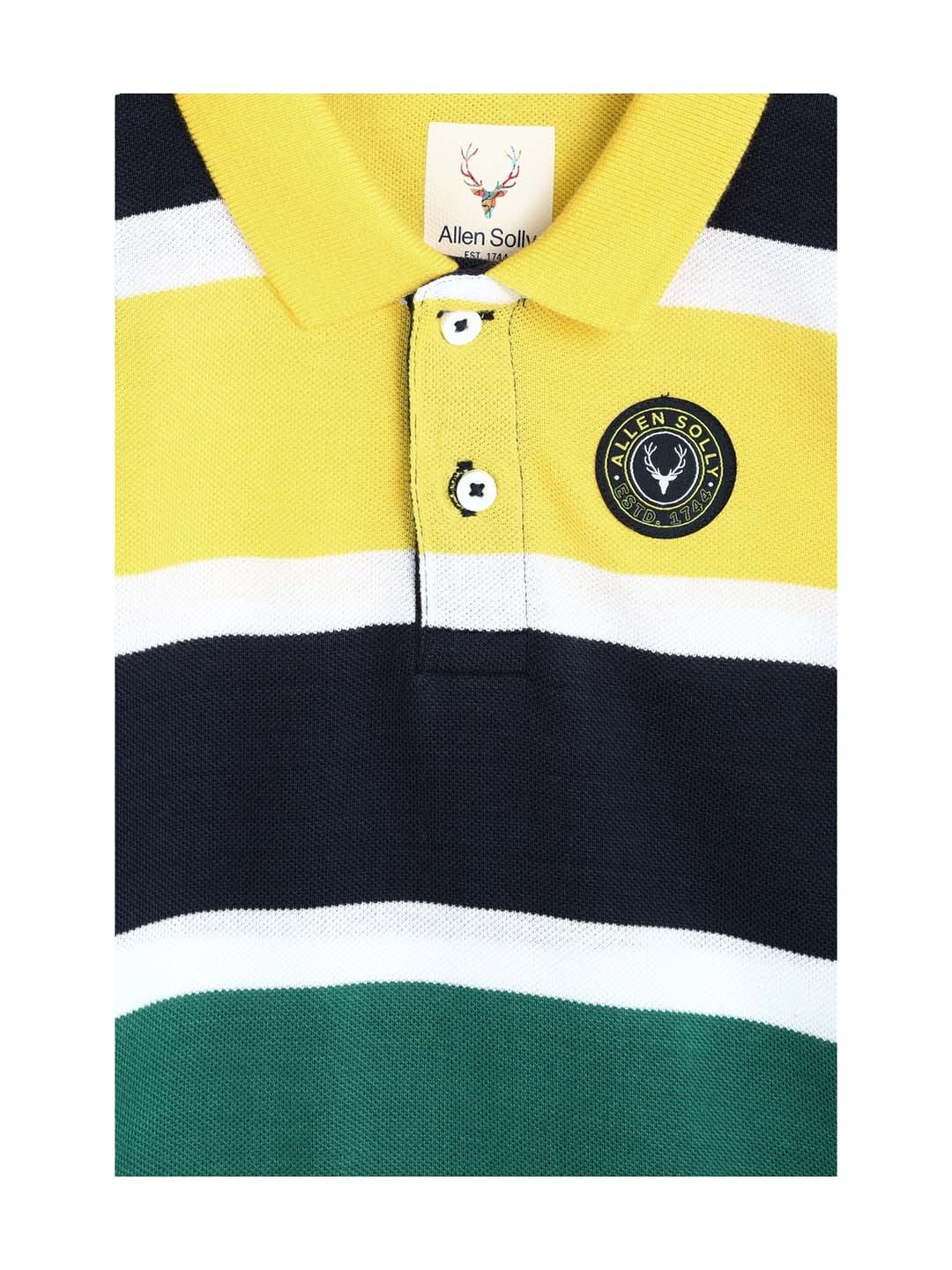 Allen Solly Junior Yellow Logo Print Polo T-Shirt