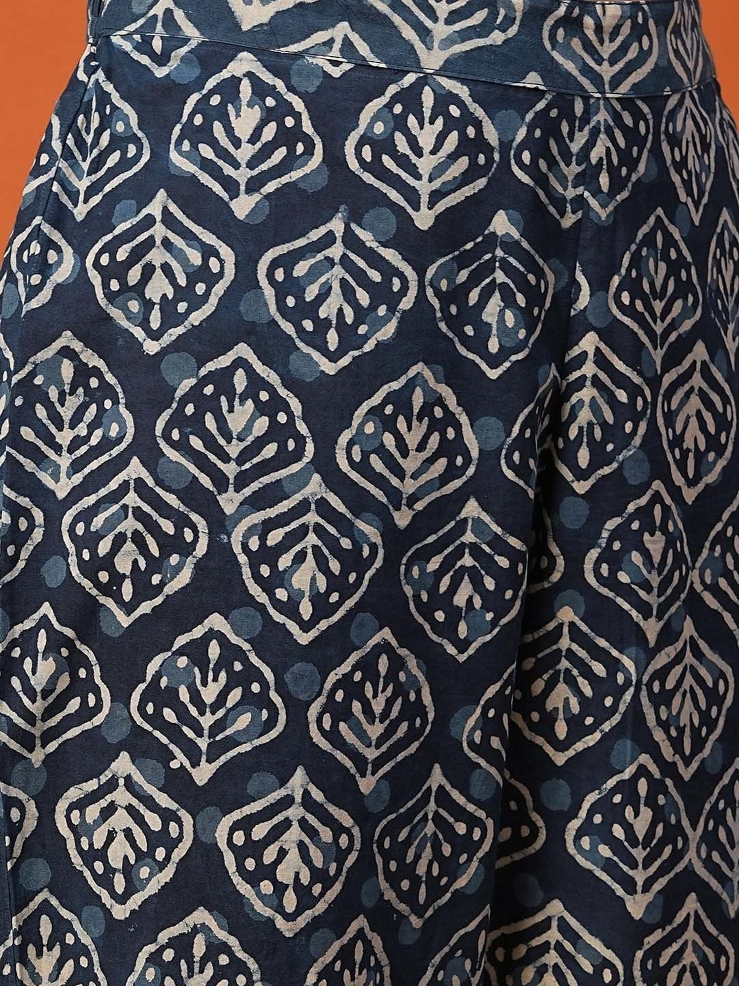 Fashor Indigo Blue Printed Kurta & Pants Set