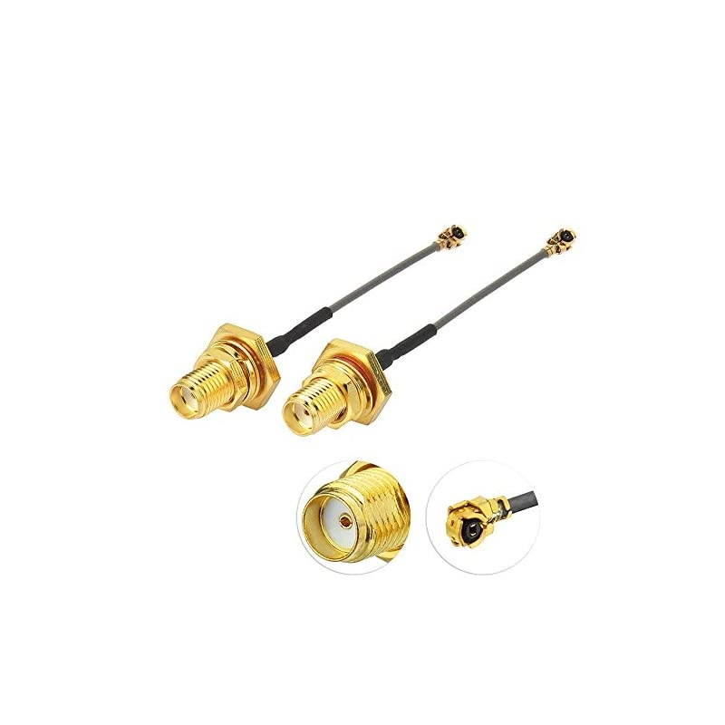 6" U.fl/IPEX Cable Mini PCI to SMA Female Low Loss Coaxial Cable for Wireless Routers Mini PCIe Cards Network Extension Bulkhead Pigtail PCI WiFi WAN Repeater Low Loss Coaxial Cable 2-Pack